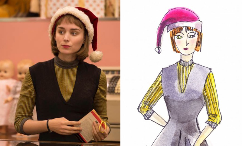 therese-santa-hat-sketch-scene